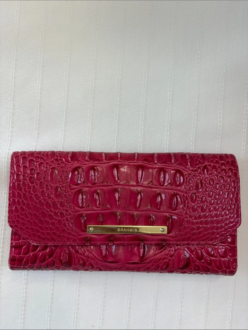 Brahmin Croc-Embossed Shoulder Tote & Wallet - Fuchsia Pink